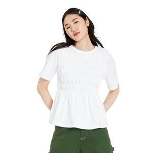 Women’s short sleeve smocked tshirt - Sandy Liang x Target white